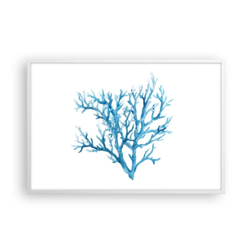 Pôster em moldura branca - Filigrana náutica - 91x61 cm