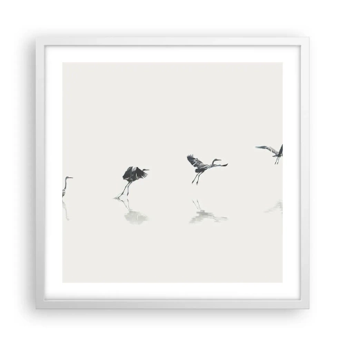 Pôster em moldura branca - Quatro passos simples - 50x50 cm