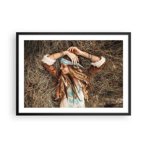 Pôster com moldura preta - A caminho do verão do amor - 70x50 cm