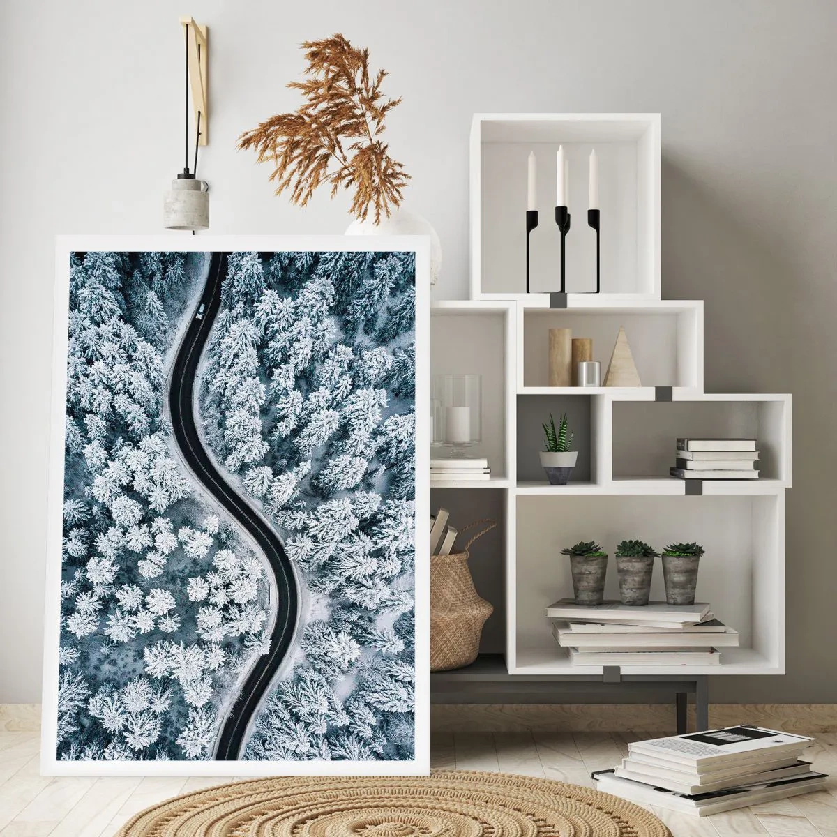 Pôster - Pelaa floresta no inverno - 61x91 cm