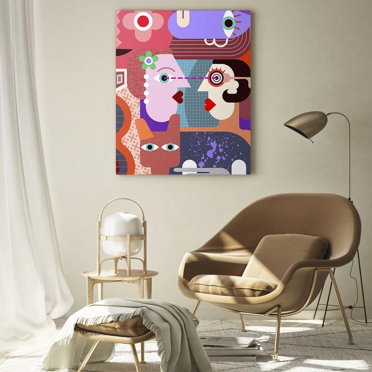 Quadro em vidro - Olho no olho - 50x70 cm