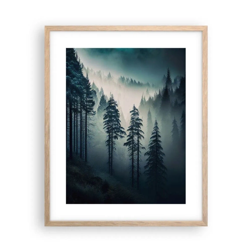 Pôster com moldura de carvalho claro - Manhã de montanha - 40x50 cm