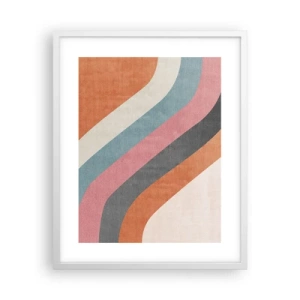 Pôster em moldura branca - Composição diagonal – movimento - 40x50 cm