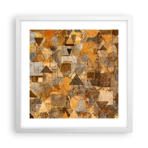 Pôster em moldura branca - O mundo em forma - 40x40 cm