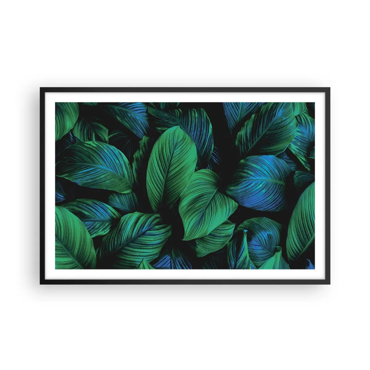 Pôster com moldura preta - Na multidão verde - 91x61 cm