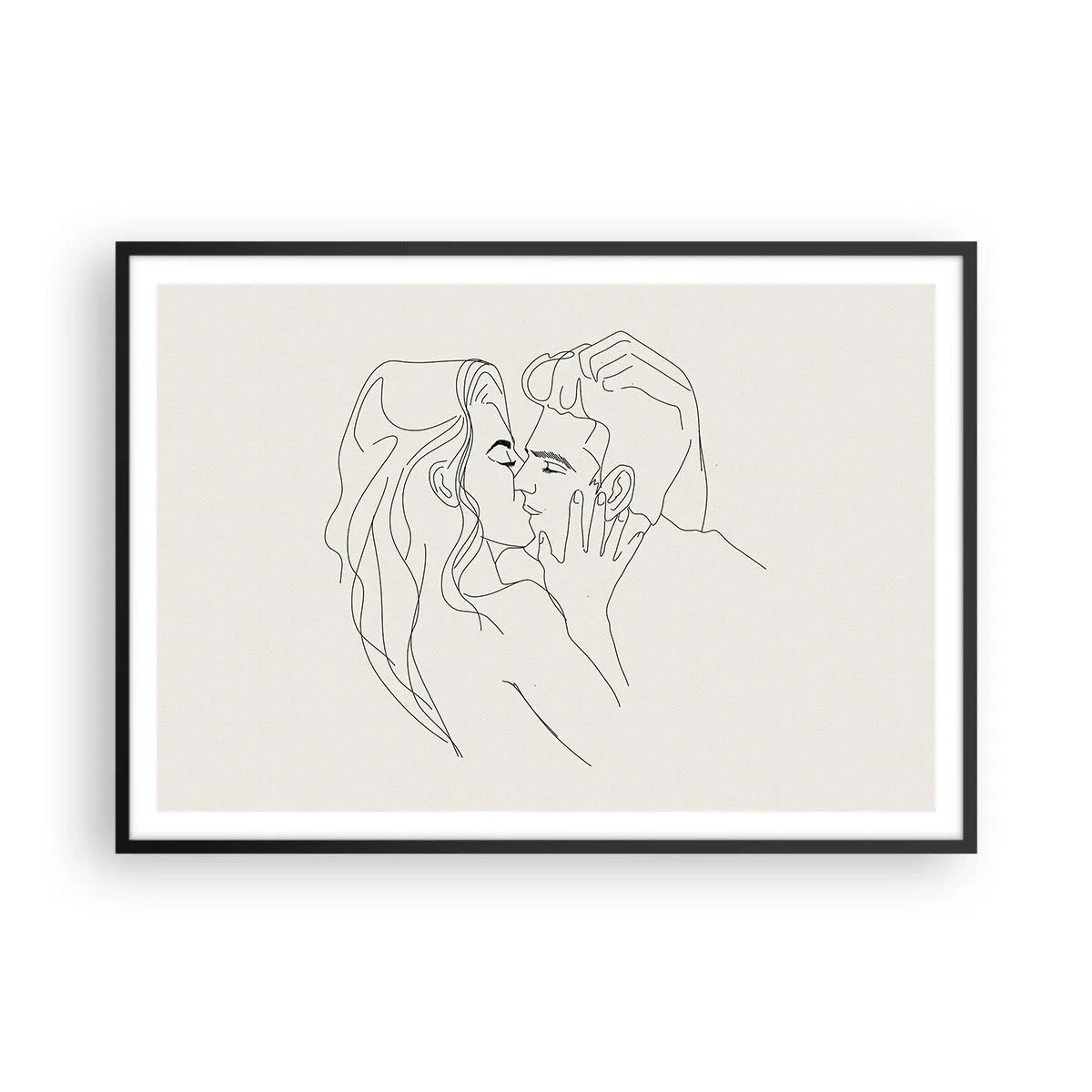 Pôster com moldura preta - Emaranhados pelo sentimento - 100x70 cm