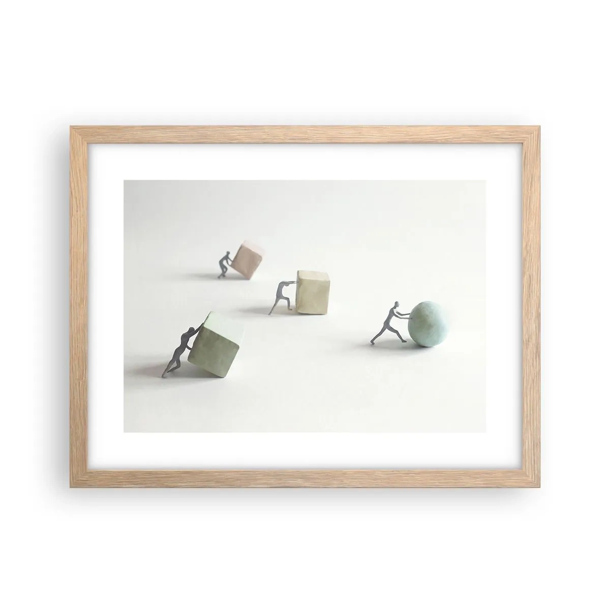 Pôster com moldura de carvalho claro - É a vida - 40x30 cm