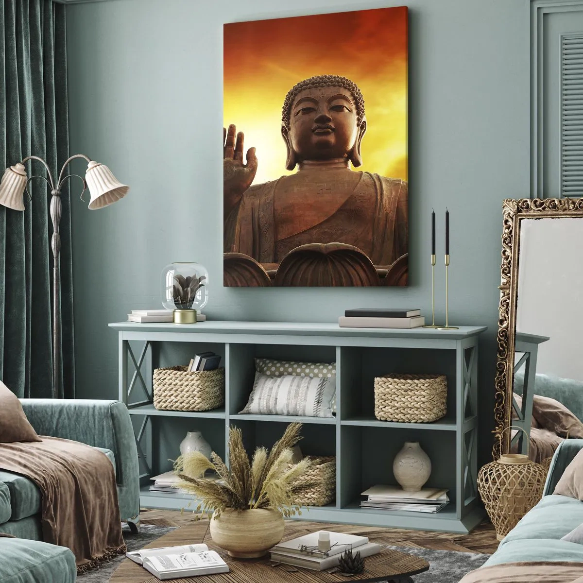 Quadro em tela - Paz do mundo - 45x80 cm