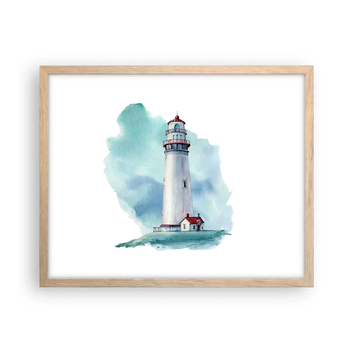 Pôster com moldura de carvalho claro - A gentil irmã do azul - 50x40 cm