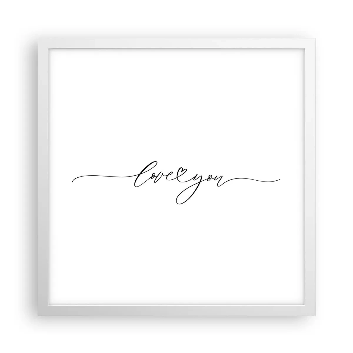 Pôster em moldura branca - Preto e branco - 40x40 cm