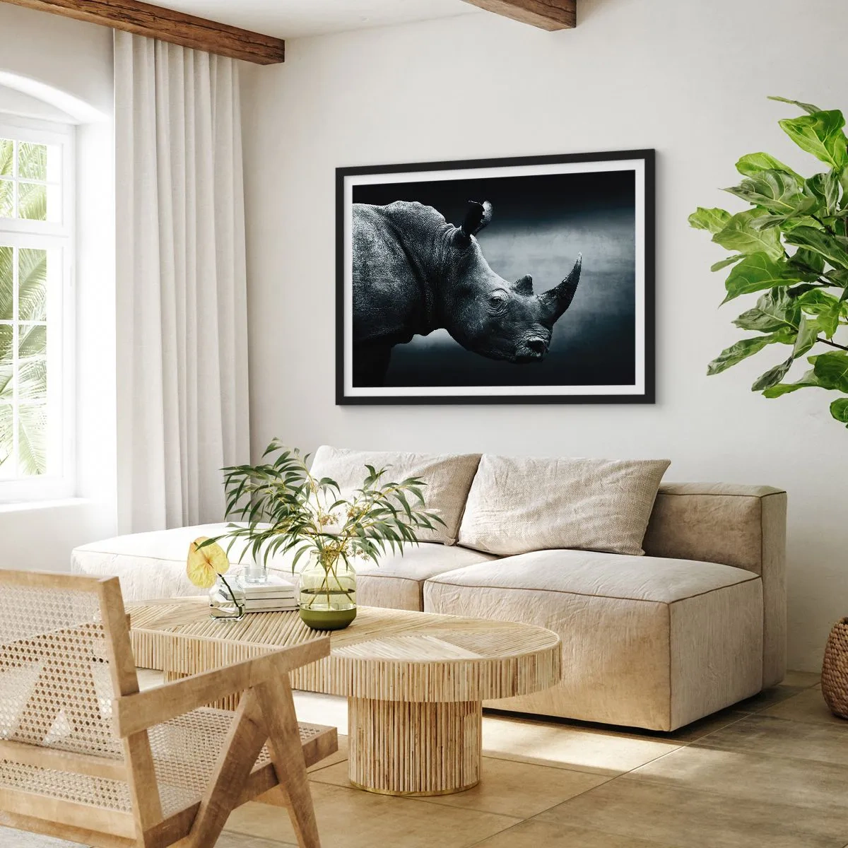 Pôster com moldura preta - Perfil direito - 100x70 cm