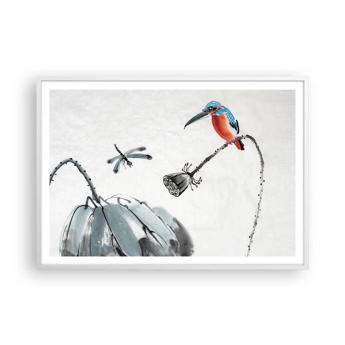 Pôster em moldura branca - A vida do prado - 100x70 cm