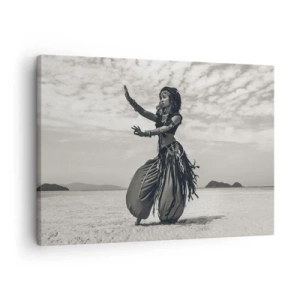 Quadro em tela - Dançarina exótica em um cenário desértico - 70x50cm - Dança das Ilhas do Sul - Decoração de parede moderna para a sala de estar e quarto ARTTOR