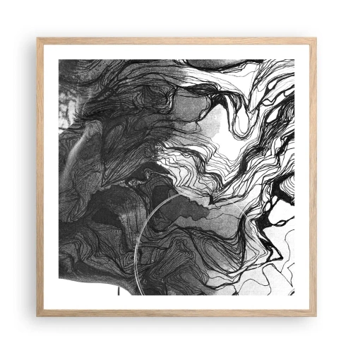 Pôster com moldura de carvalho claro - Entrelaçados em sonhos - 60x60 cm