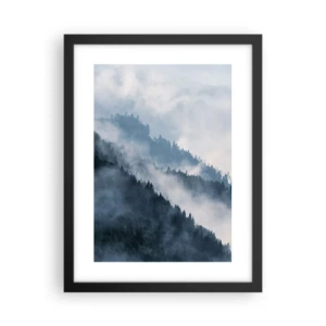 Pôster com moldura preta - Misticismo das montanhas - 30x40 cm