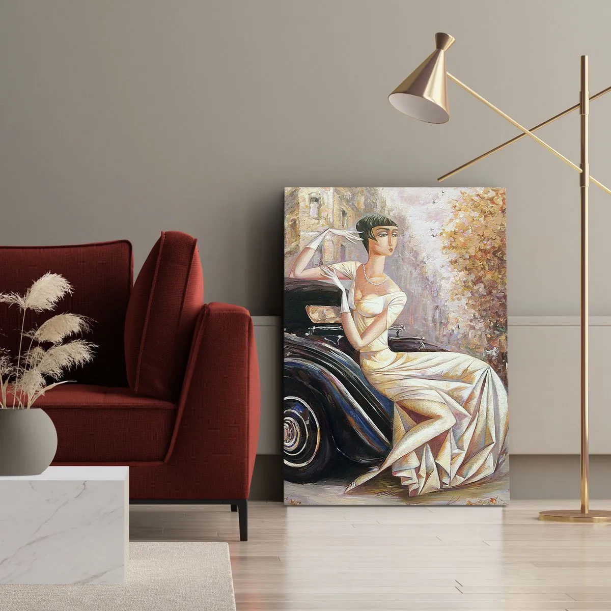 Quadro em tela - Elegância retro - 65x120 cm