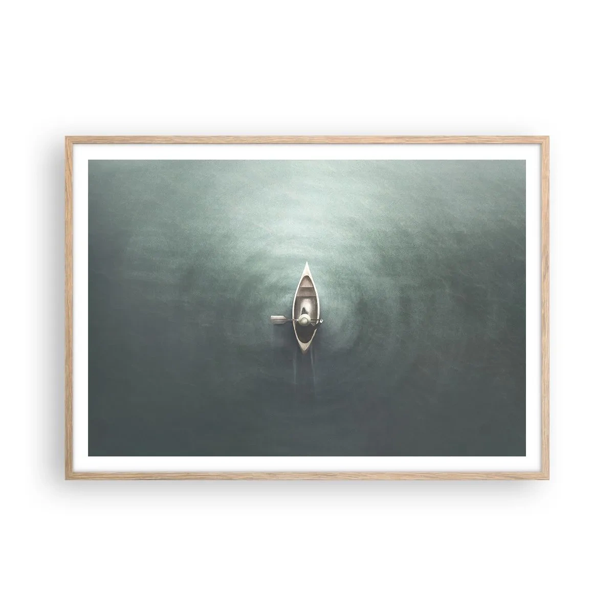 Pôster com moldura de carvalho claro - Através do lago da lua - 100x70 cm
