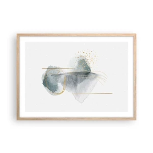 Pôster com moldura de carvalho claro - Sobre a relação entre o cinza e o dourado - 70x50 cm