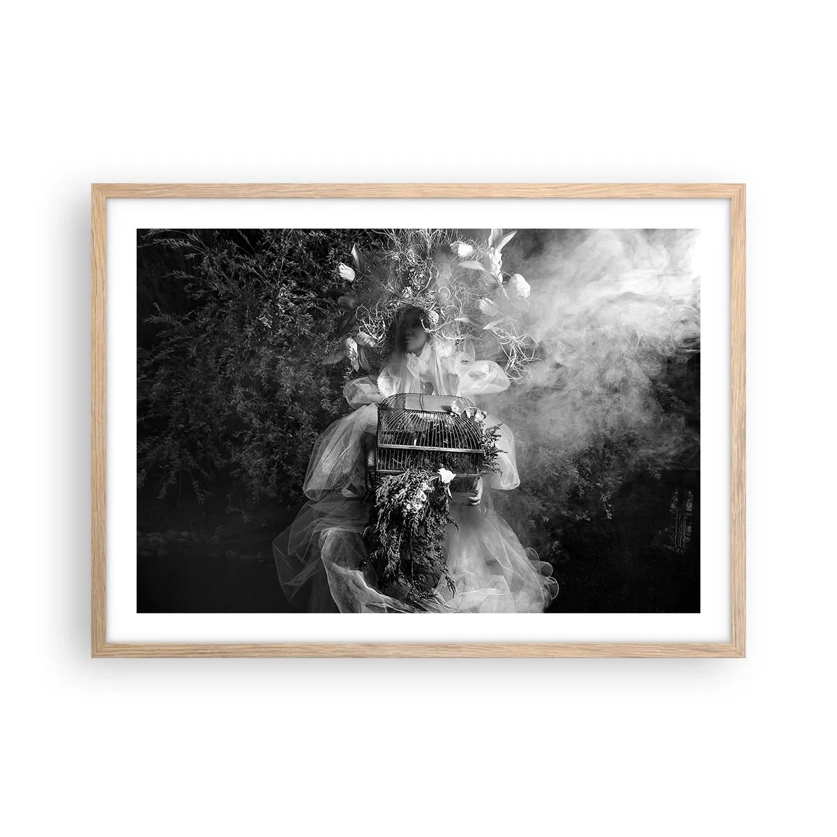 Pôster com moldura de carvalho claro - A própria mãe – natureza - 70x50 cm