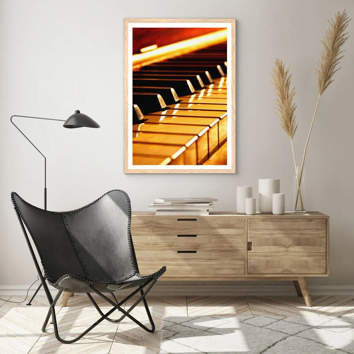 Pôster com moldura de carvalho claro - Infinitas possibilidades  - 70x100 cm