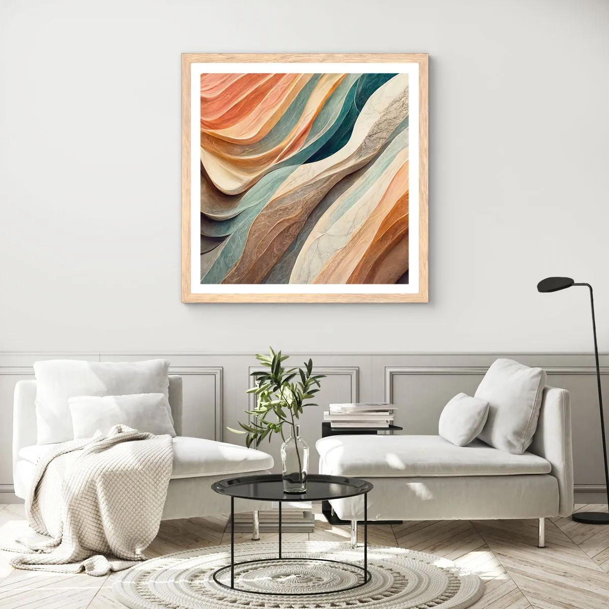 Pôster com moldura de carvalho claro - O momento antes da mudança - 60x60 cm