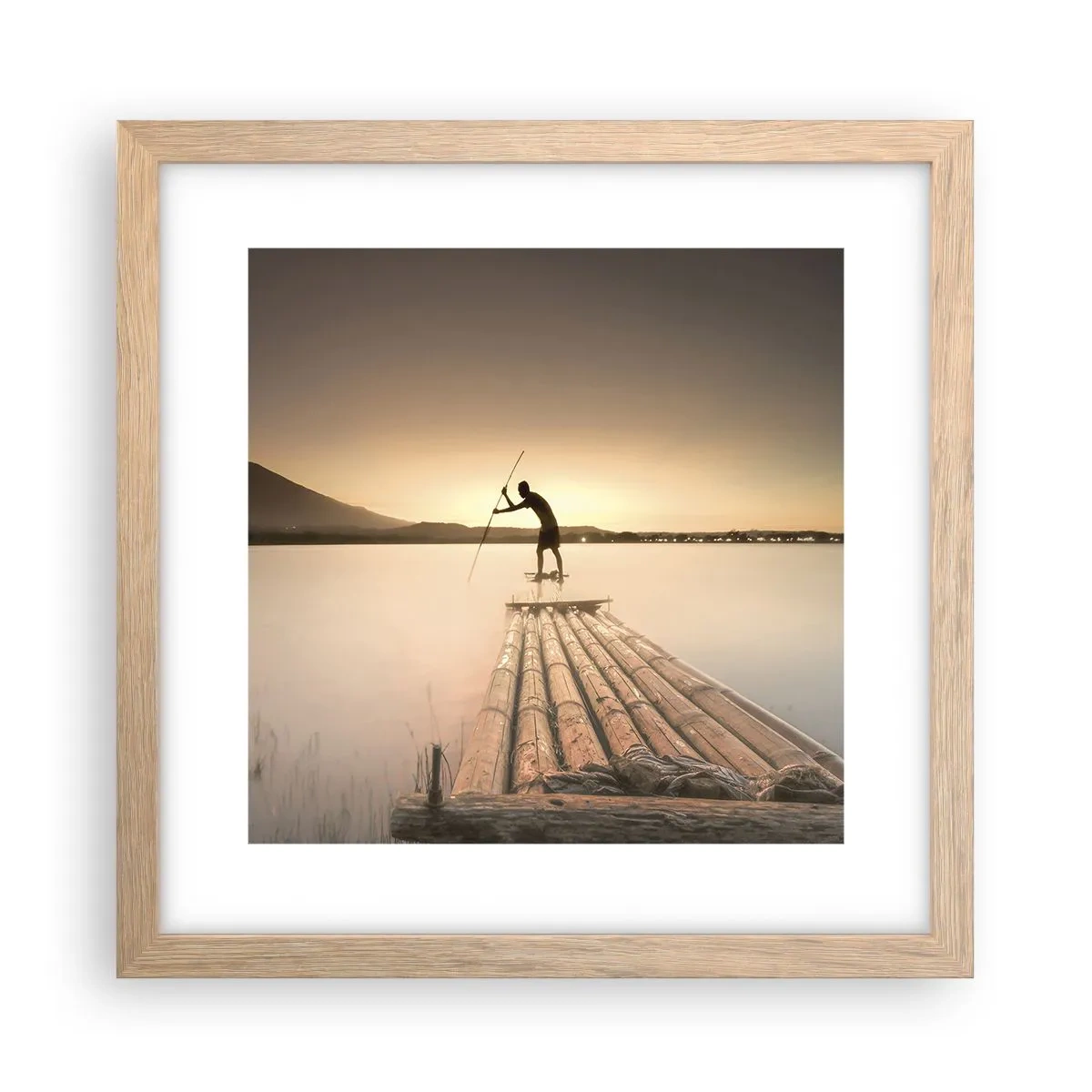 Pôster com moldura de carvalho claro - Antes de descansar - 30x30 cm