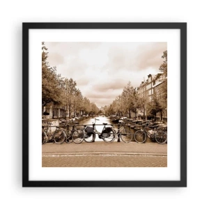 Pôster com moldura preta - Vibrações holandesas - 40x40 cm