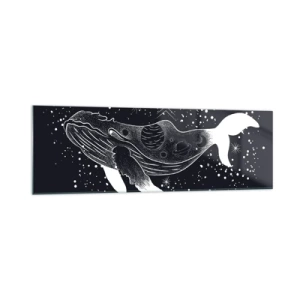 Quadro em vidro - No oceano do universo - 160x50 cm
