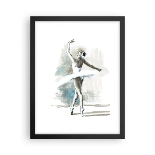 Pôster com moldura preta - Encantada num cisne - 30x40 cm