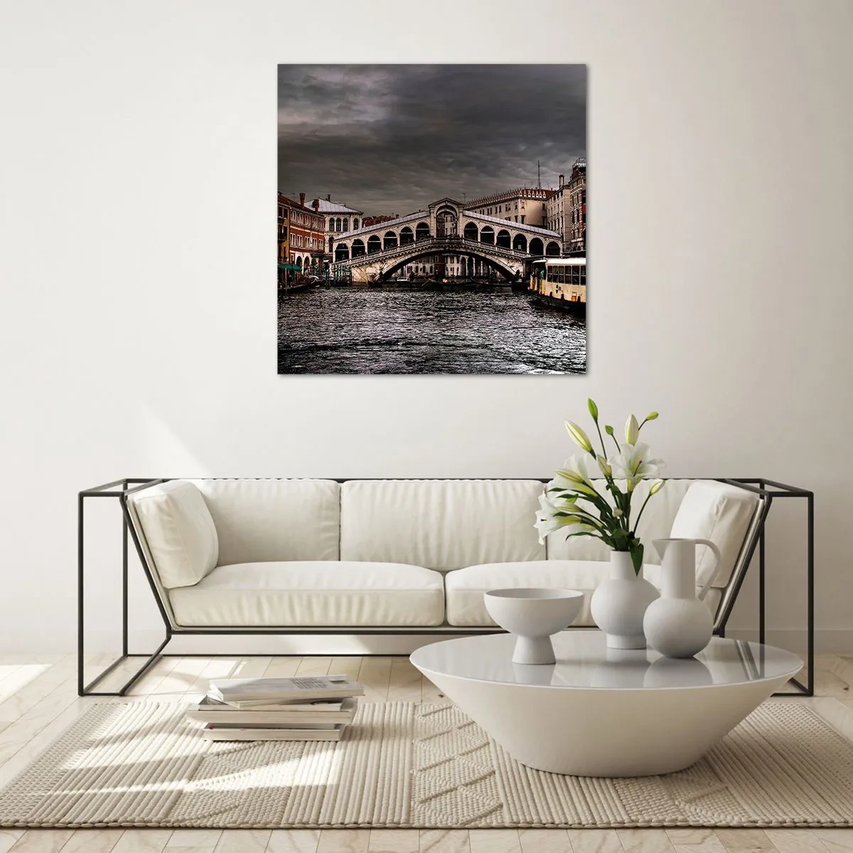 Quadro em vidro - A promessa de uma noite em Veneza - 70x70 cm