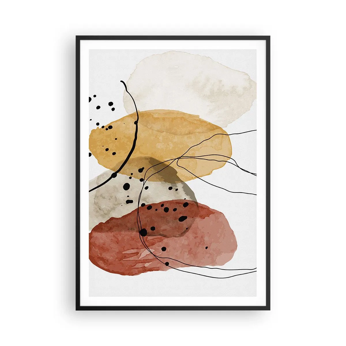 Pôster com moldura preta - Como o ar leve e transparente - 70x100 cm