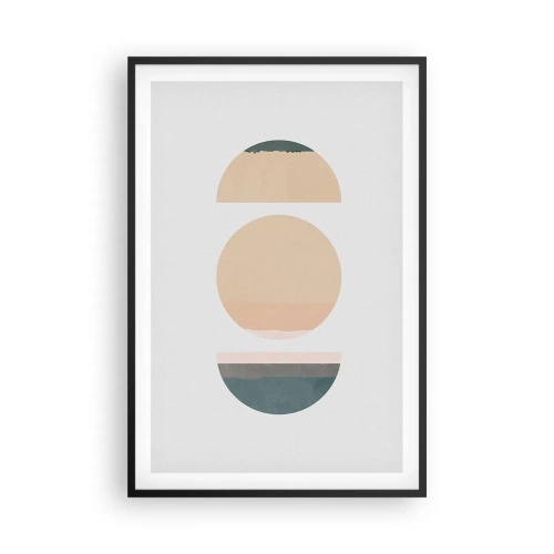 Pôster com moldura preta - Círculo entre círculos - 61x91 cm