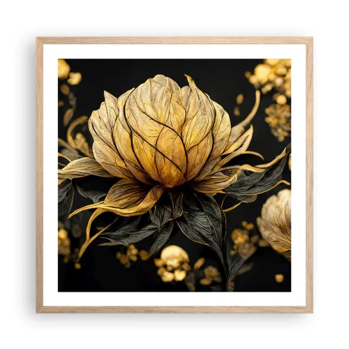 Pôster com moldura de carvalho claro - Fragilidade sutil - 60x60 cm