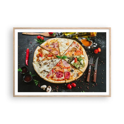Pôster com moldura de carvalho claro - Gama de sabores - 100x70 cm