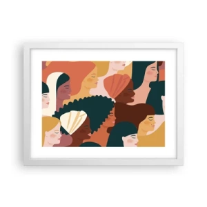 Pôster em moldura branca - Apenas feminilidade - 40x30 cm