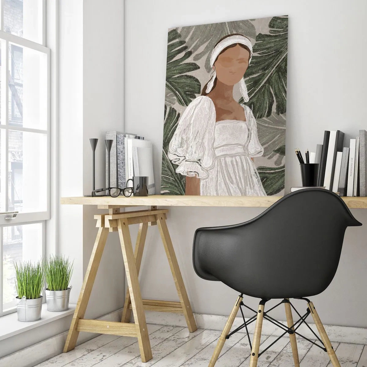 Quadro em vidro - Retrato exótico - 50x70 cm