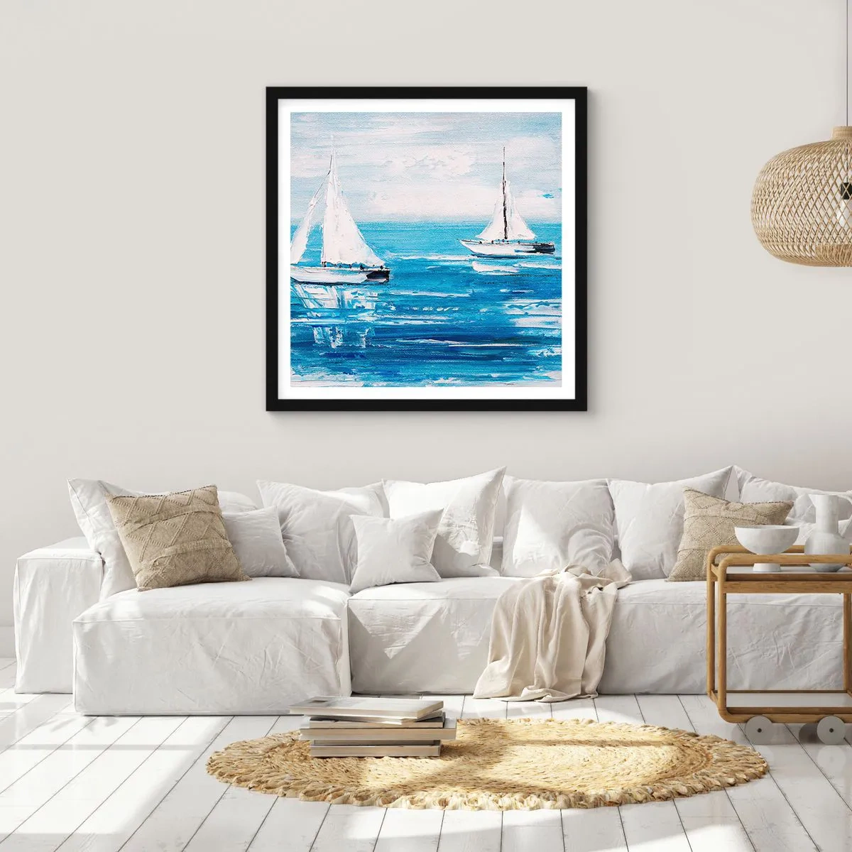 Pôster com moldura preta - Com um amigo ao meu lado - 40x40 cm