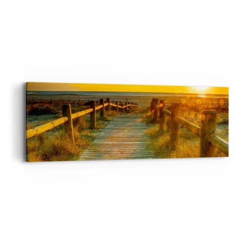 Quadro em tela - Banhado em ouro antigo - 90x30 cm