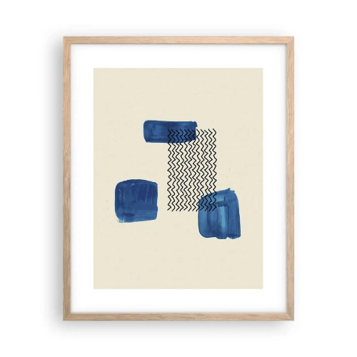 Pôster com moldura de carvalho claro - Quarteto abstrato - 40x50 cm