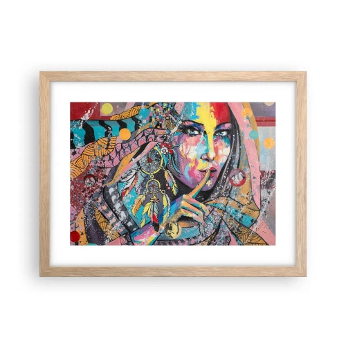 Pôster com moldura de carvalho claro - Fique em silêncio até compreender - 40x30 cm