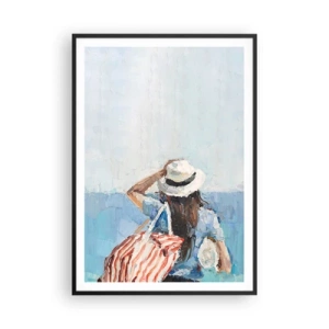 Pôster com moldura preta - Bem-vindo às suas férias - 70x100 cm