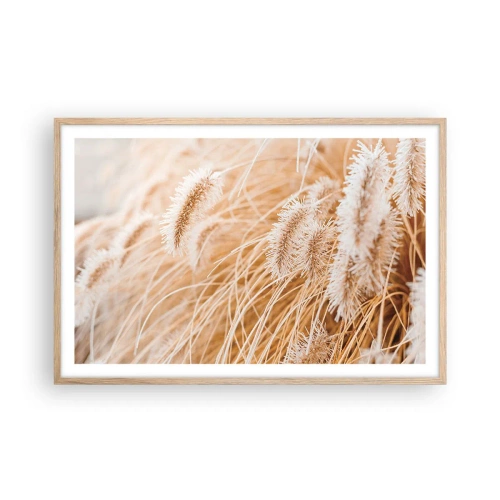 Pôster com moldura de carvalho claro - O murmúrio dourado das plantas - 91x61 cm
