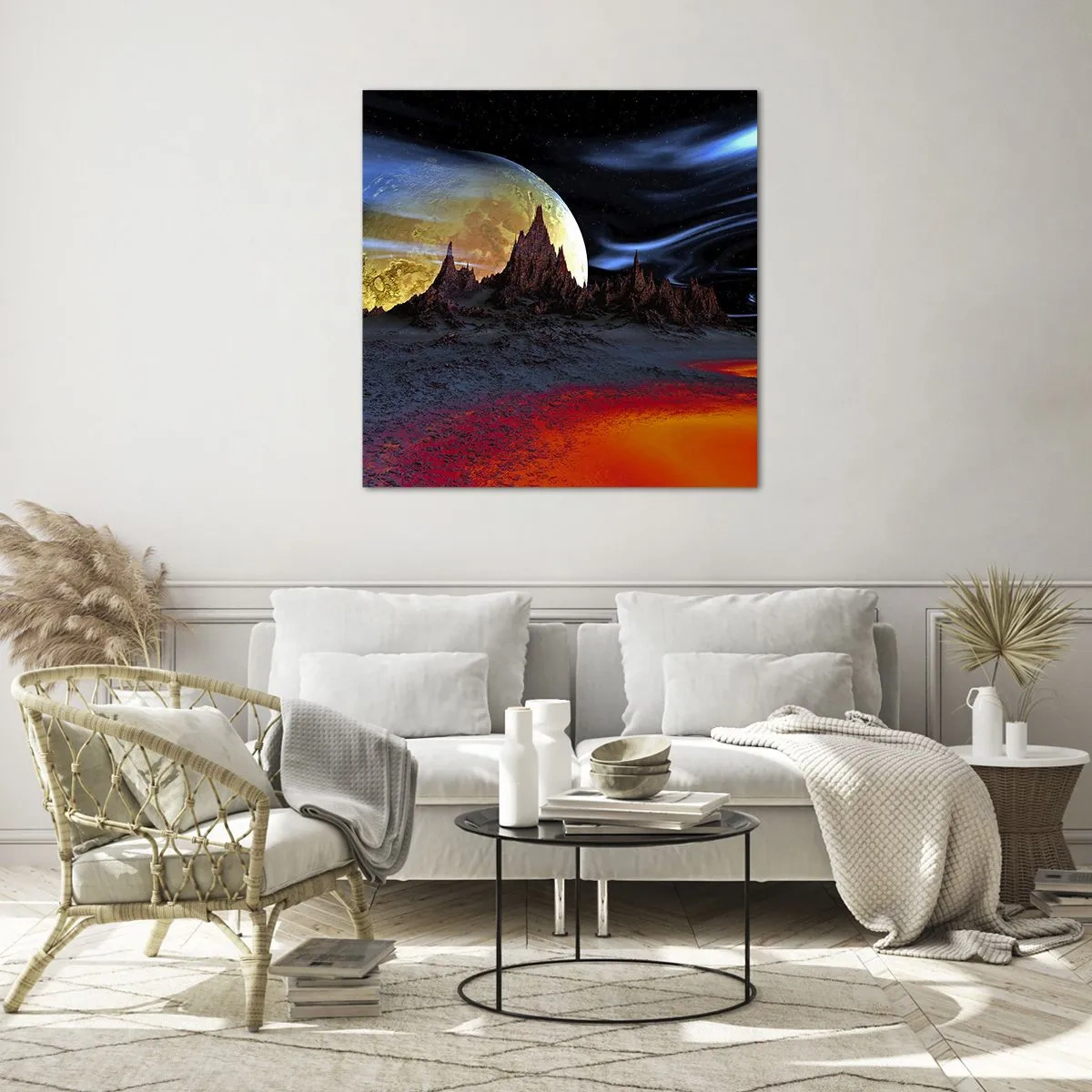 Quadro em vidro - Mundo desconhecido - 50x50 cm