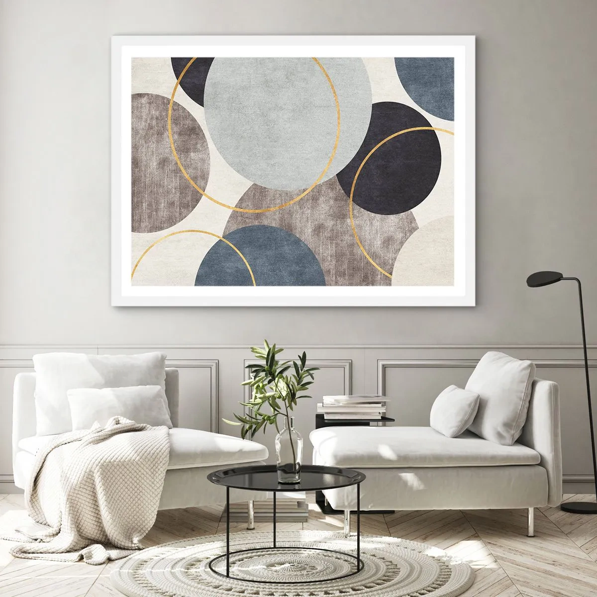 Pôster em moldura branca - Roda por roda - 100x70 cm