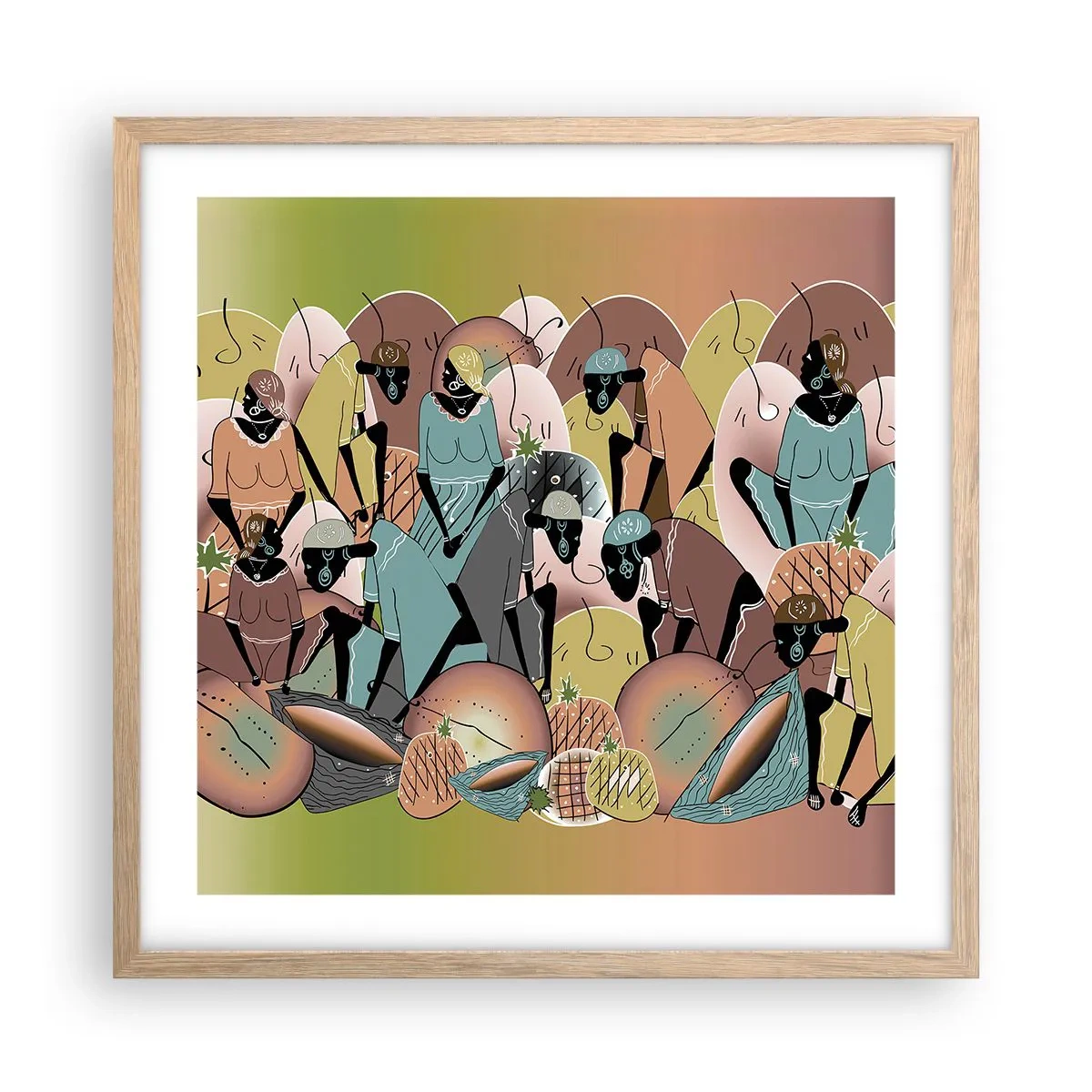 Pôster com moldura de carvalho claro - Uma grande festa se aproxima - 50x50 cm