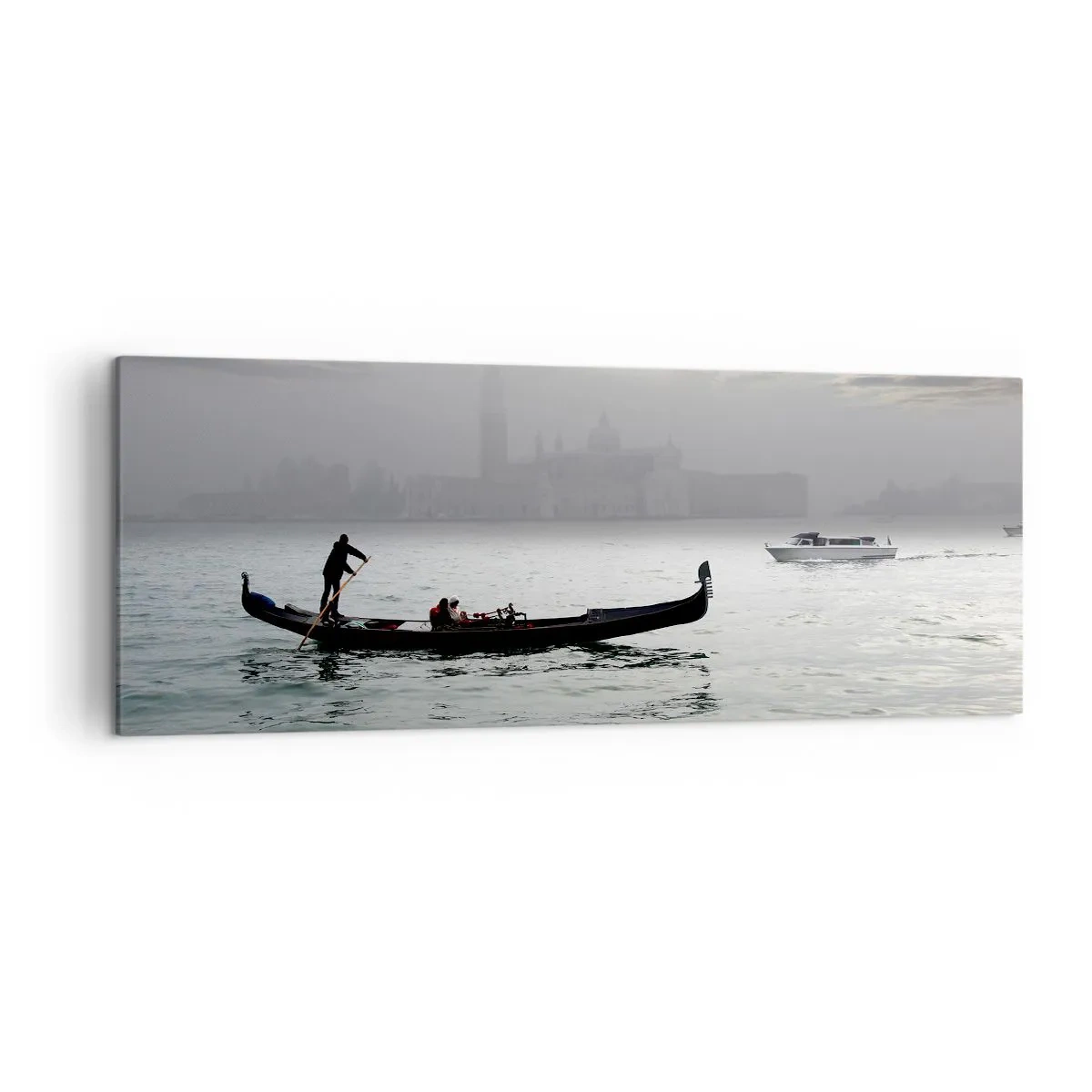Quadro em tela - Uma cidade fabulosa feita de água e nevoeiro - 140x50 cm