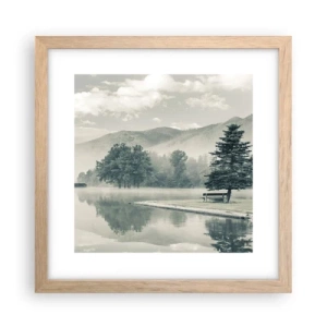 Pôster com moldura de carvalho claro - O lago ainda está a dormir - 30x30 cm