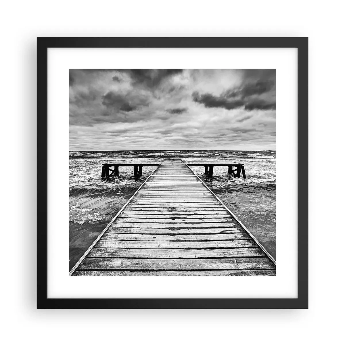 Pôster com moldura preta - Estou à espera do vento, que vai dispersar... - 40x40 cm