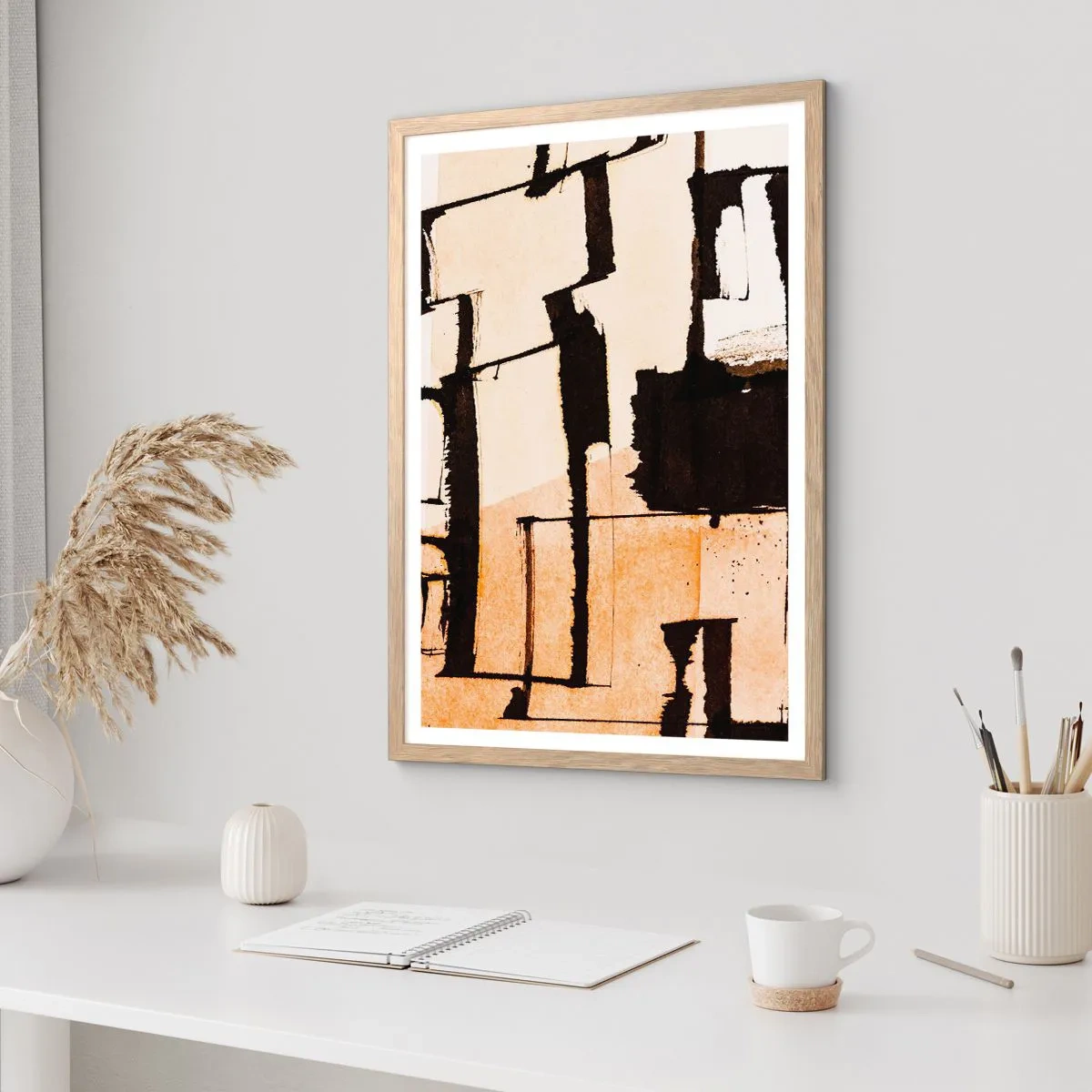 Pôster com moldura de carvalho claro - No entanto, a ordem - 70x100 cm