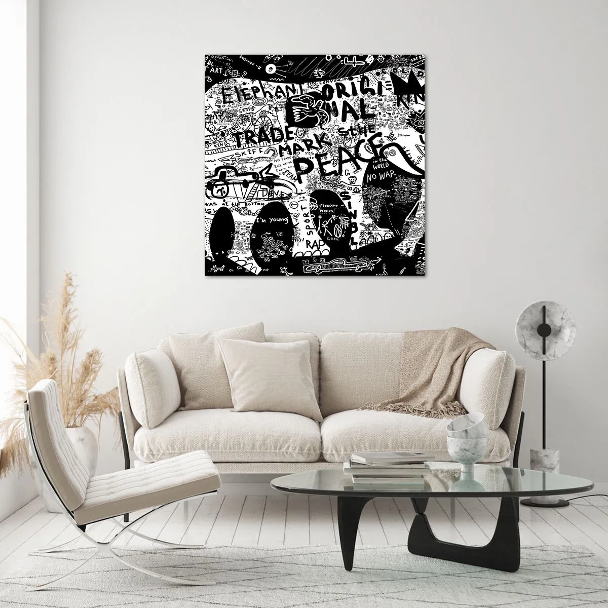Quadro em vidro - O rico mundo das ruas - 70x70 cm